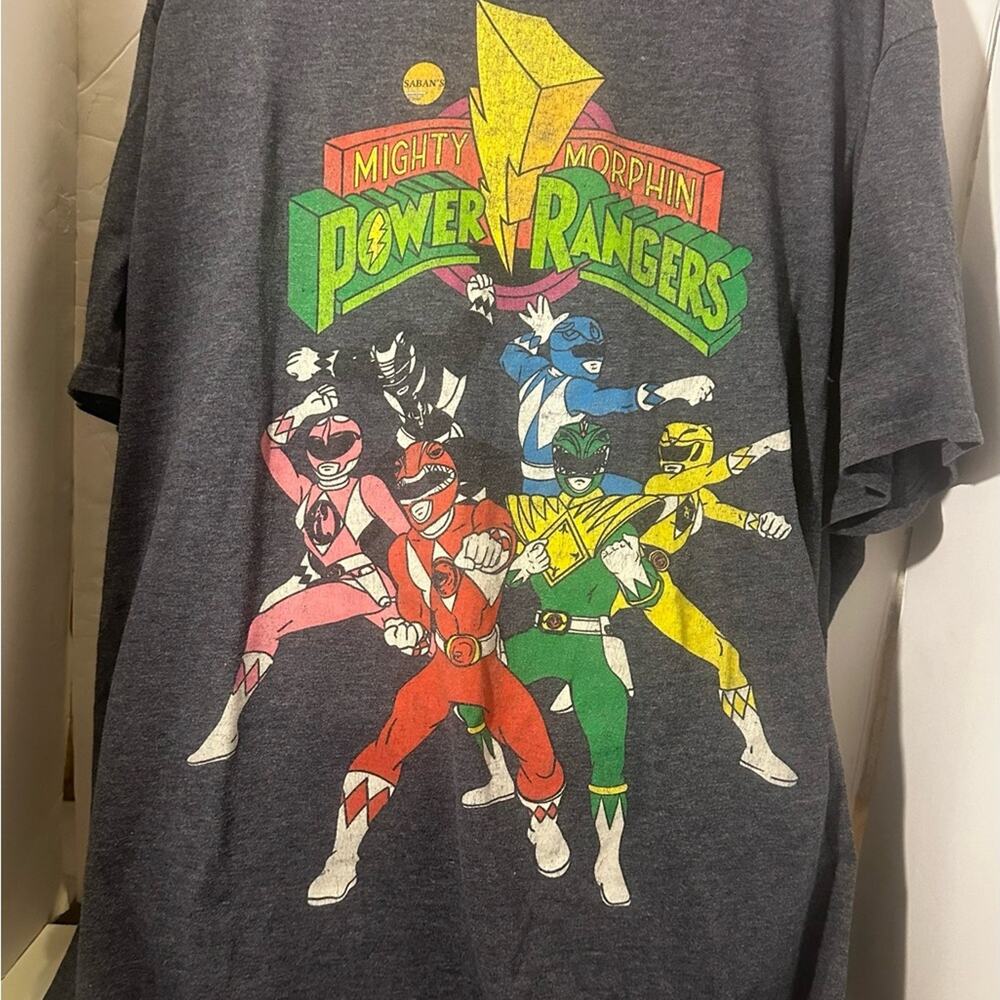 POWER RANGERS-Full Color -Dark Gray SS Tee XXL see measurements -5 power Rangers
